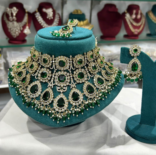 Victorian Polish with AD Stones Choker - Nakshatra Jewels