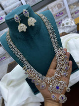 American Diamond Stones Bridal Haram - Nakshatra Jewels