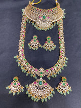 Victorian Polish with AD & Mossianite Stones Bridal Combo Set