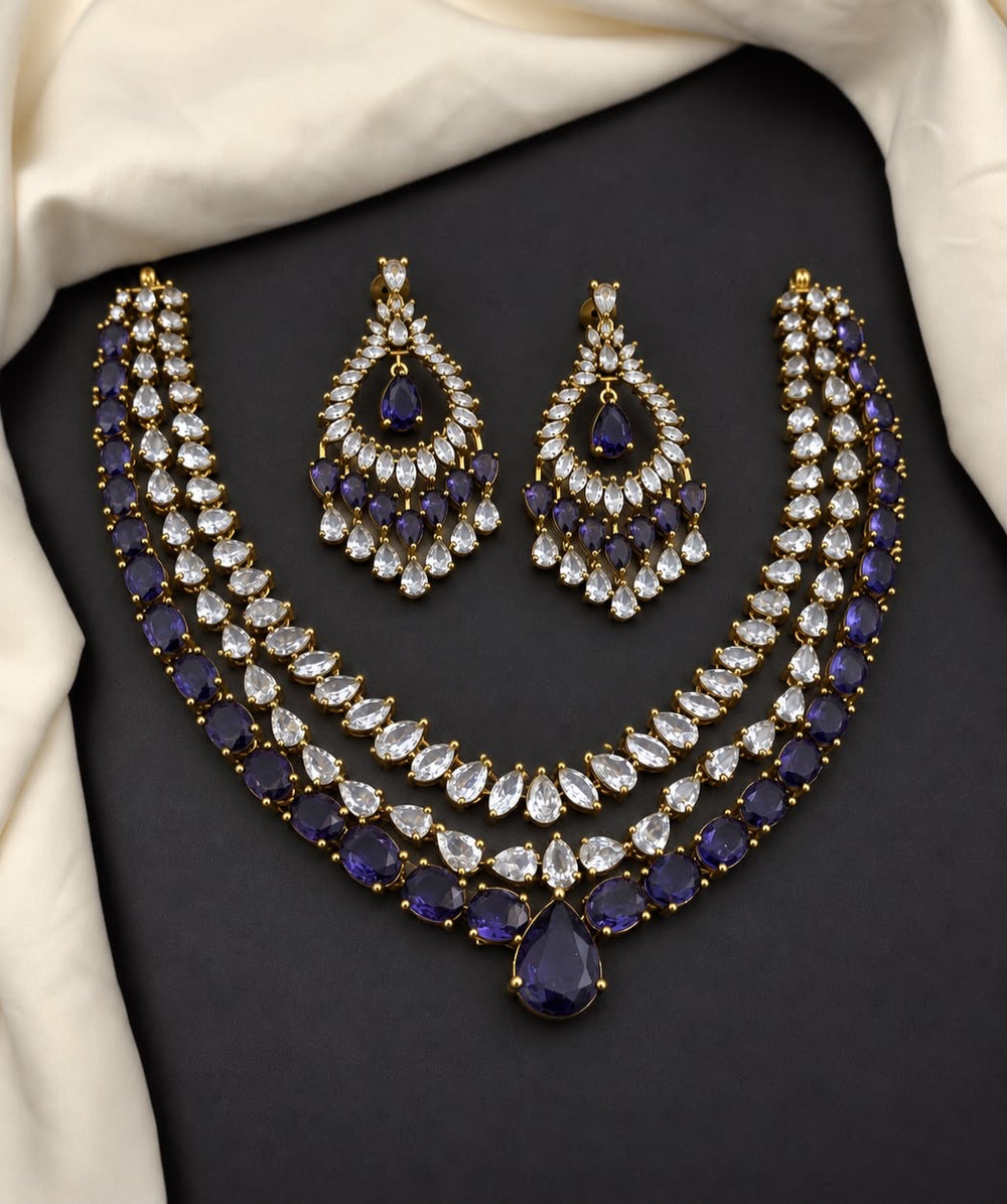 Victorian Polish AD Stones Necklace