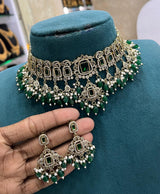 Victorian Polish with AD & Mossianite Stones Bridal Choker