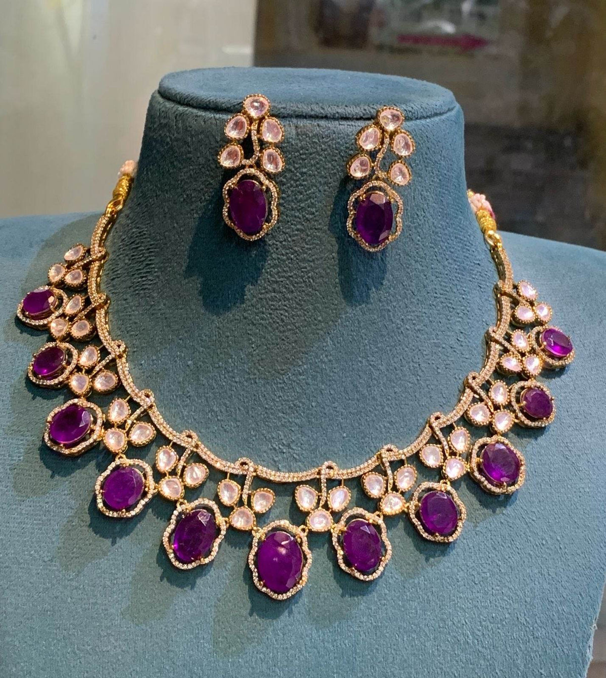 Mossanite Stones Bridal Necklace