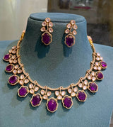 Mossanite Stones Bridal Necklace - Nakshatra Jewels