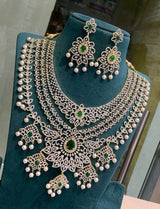 American Diamond Stones Bridal Necklace - Nakshatra Jewels