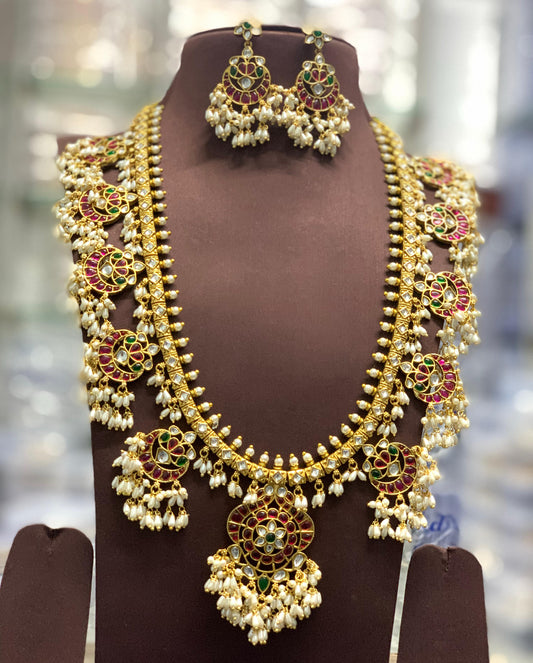 Nakshi Work with Kempu Stones Guttapusal Haram