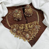 Nakshi Work with Kempu Stones Choker - Nakshatra Jewels