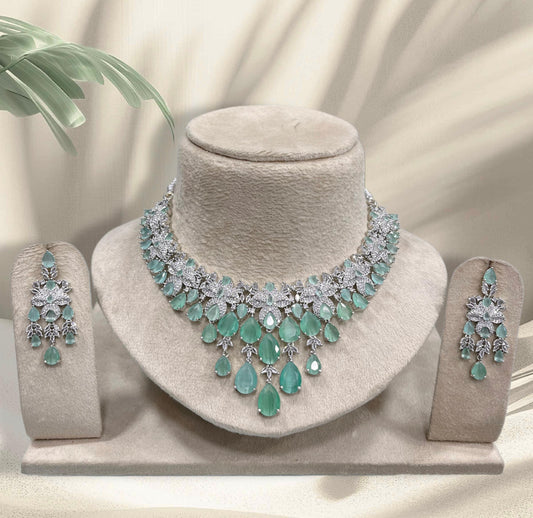 AD Stones Necklace (Silver Polish)