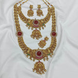 Nagasi Work with Jaadu Kundan Stones Bridal Combo - Nakshatra Jewels