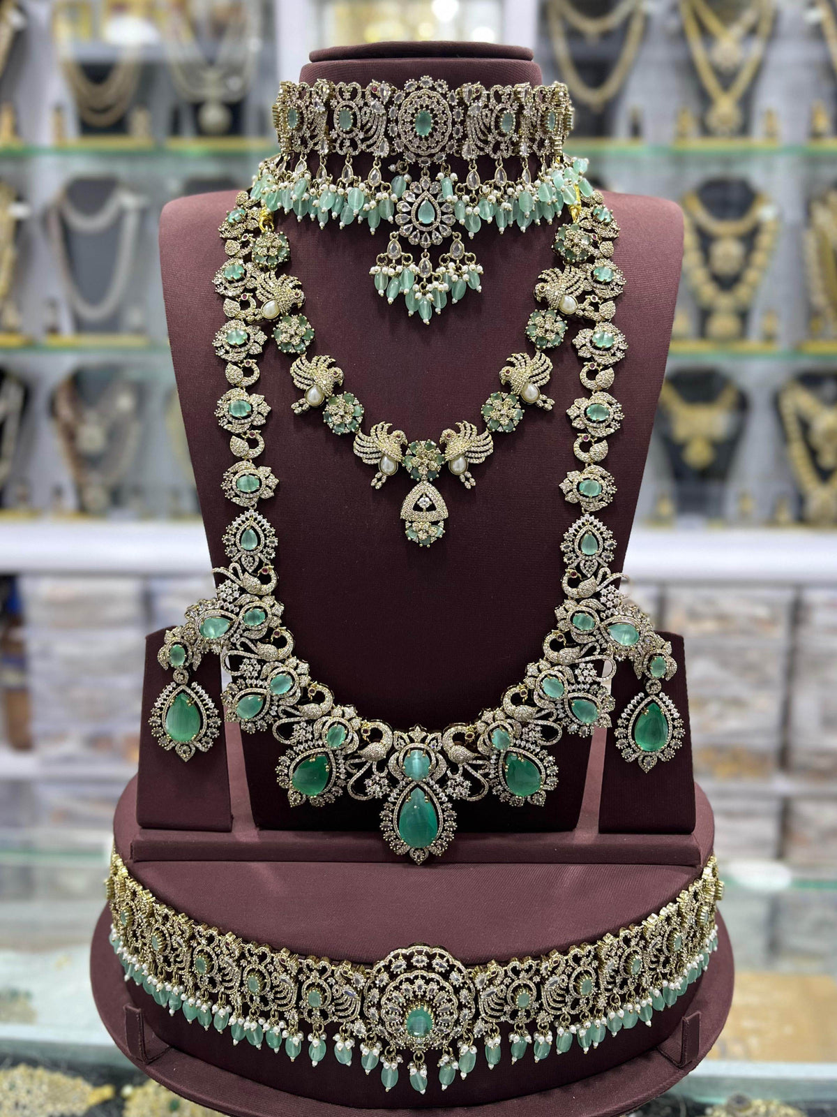 Victorian Polish & AD Stones Bridal Set