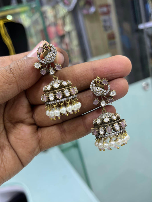Mossianite Stones Bridal Earrings - Nakshatra Jewels