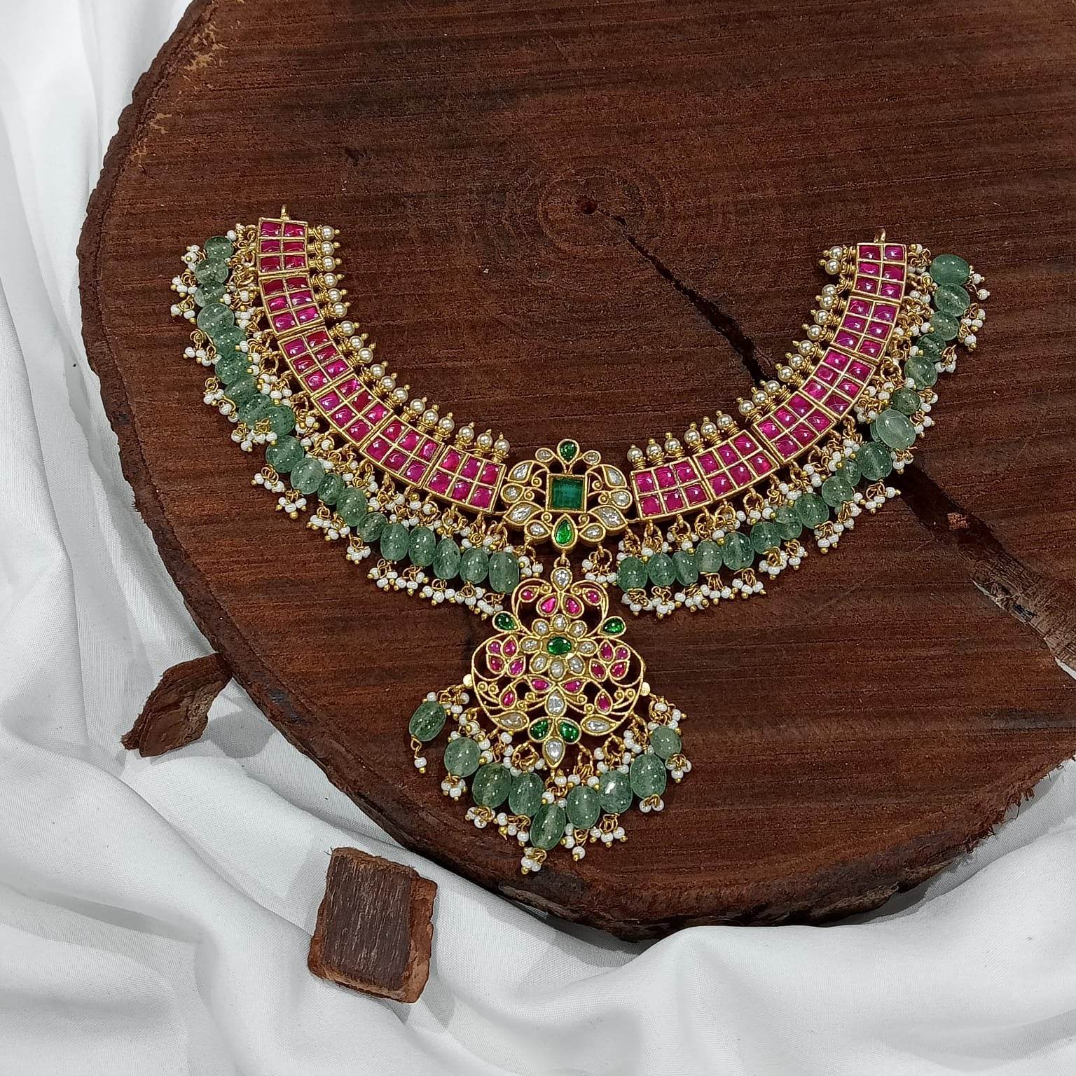 Jaadu Kundan Stones Bridal Necklace - Nakshatra Jewels
