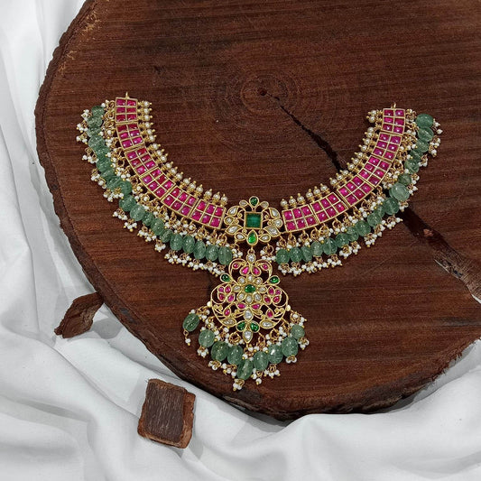 Jaadu Kundan Stones Bridal Necklace - Nakshatra Jewels