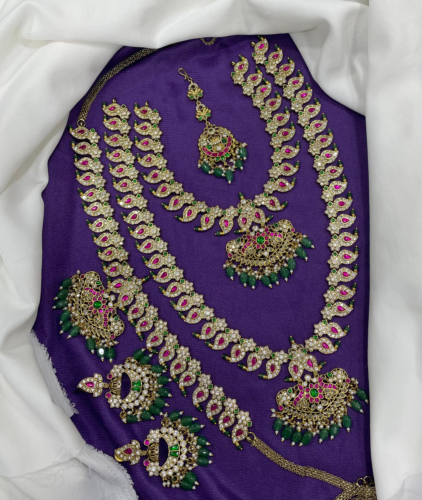 Jaadu Kundan Stones Bridal Combo Set