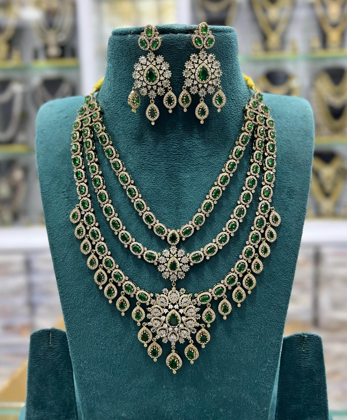Victorian Polish with AD Stones Bridal Layer Haram