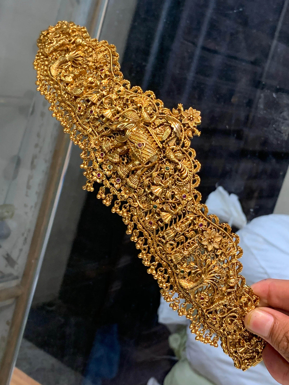 Nagasi Work with Kempu Stones Bridal Hip Belt