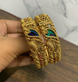 Premium Matt with AD & Kempu Stones Bangles - Nakshatra Jewels