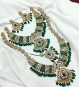 Victorian Polish with AD Stones Bridal Combo Set - Nakshatra Jewels