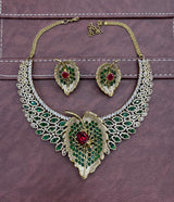 Victorian Polish with AD Stones Designer Necklace