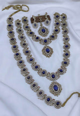Victorian Polish with AD Stones Bridal Combo Set - Nakshatra Jewels