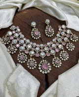 Mossianite and AD Stones Bridal Neck Set