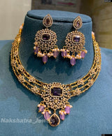 Victorian Polish AD Stones Choker - Nakshatra Jewels