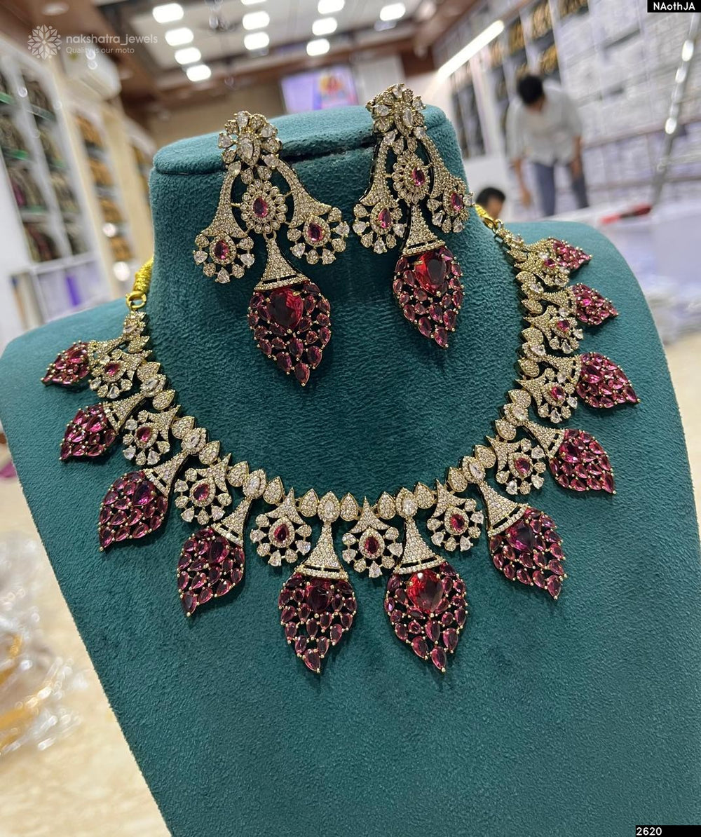Victorian Polish AD Stones Necklace