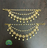 Premium Matt with AD and Kempu Stones Ear Chains