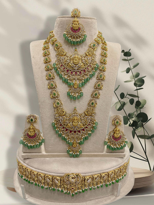Nakshi Work with AD Stones Bridal Combo Set