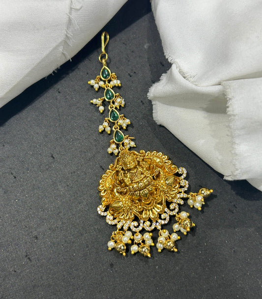 Nagasi work with Kempu Stones Tikka - Nakshatra Jewels