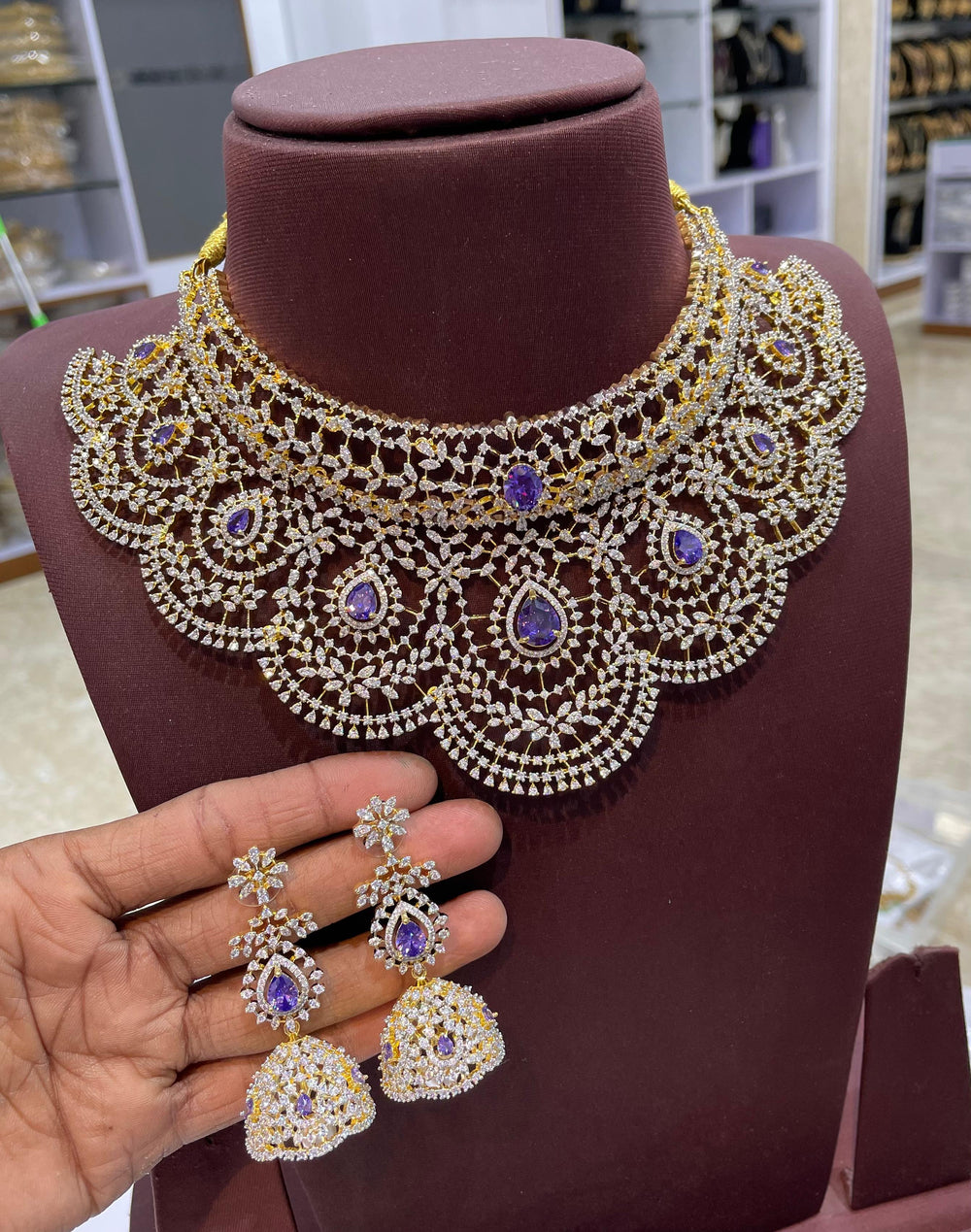 American Diamond Stones Bridal Choker
