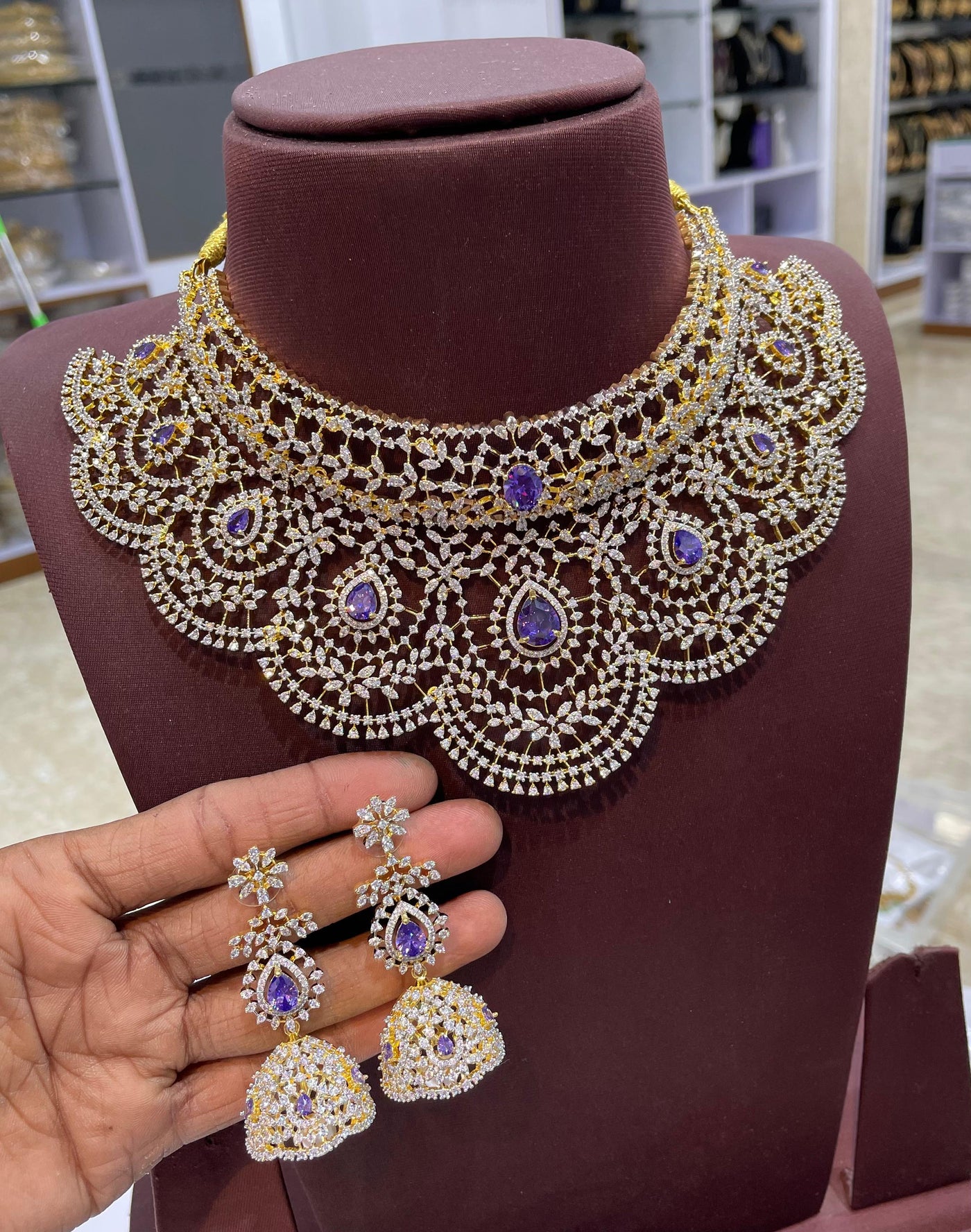 American Diamond Stones Bridal Choker
