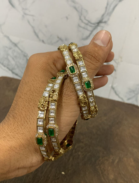 Nakshi work with AD Stone Bangles