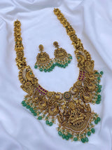 Nakshi work with AD and Kempu Stones Bridal Haram