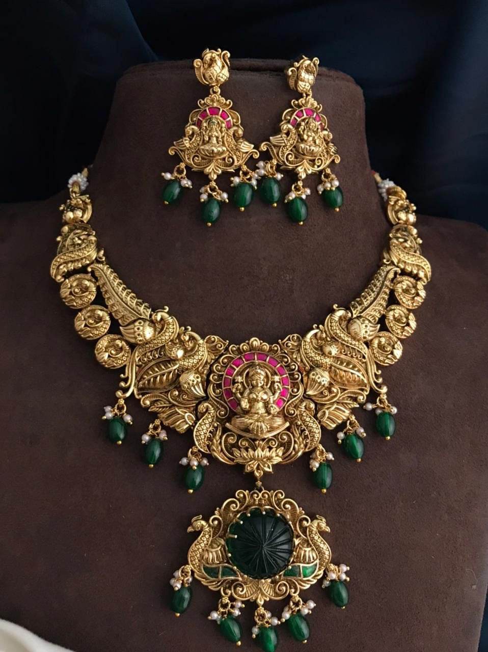 Nagasi Work with Jaadu Kundan Stones Bridal Necklace - Nakshatra Jewels