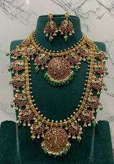Nakshi Work with Kundan & AD Stones Bridal Combo Set