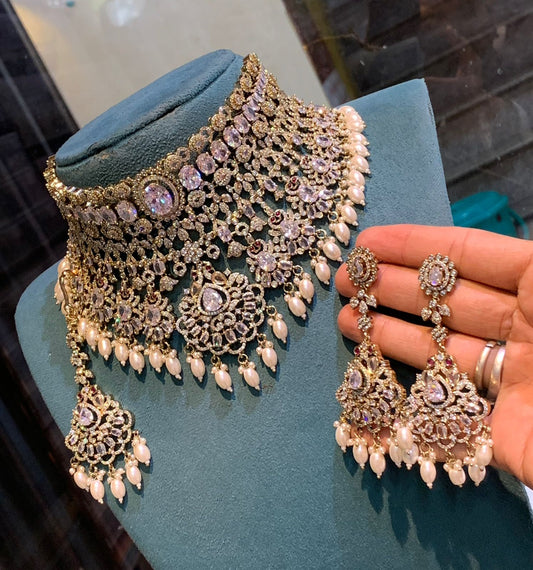 Victorian Polish with AD Stones Bridal Choker