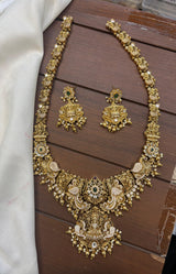 Nakshi Work with Kempu Stones Bridal Necklace