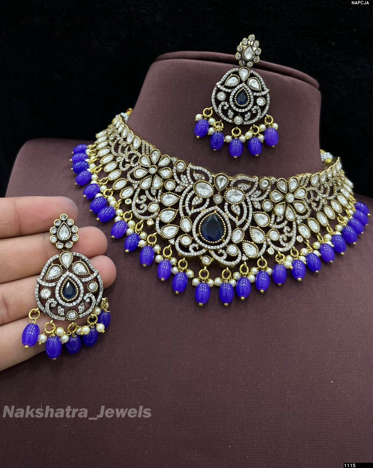 Victorian Polish AD Stones Choker