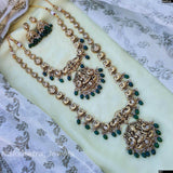 Nakshi Work with AD Stones Bridal Combo Set (Gold Replica) - Nakshatra Jewels