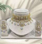 Victorian Polish AD Stones Bridal Neck Set