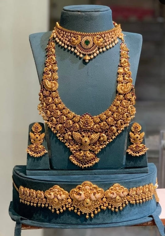 Nakshi Work with AD Stones Bridal Combo Set