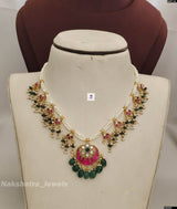 Jadau Kundan Stones Bridal Necklace - Nakshatra Jewels