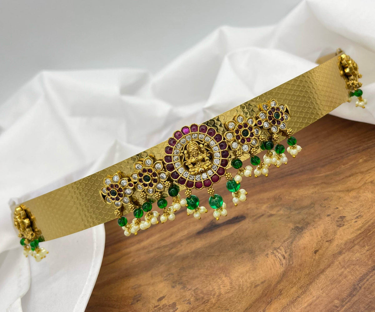 Nagasi work with Kempu Stones Hip Belt