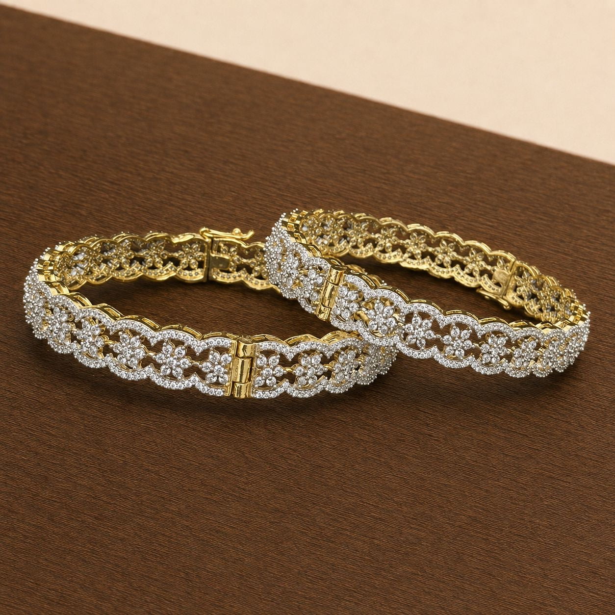 AD Stone Bangles (Openable)