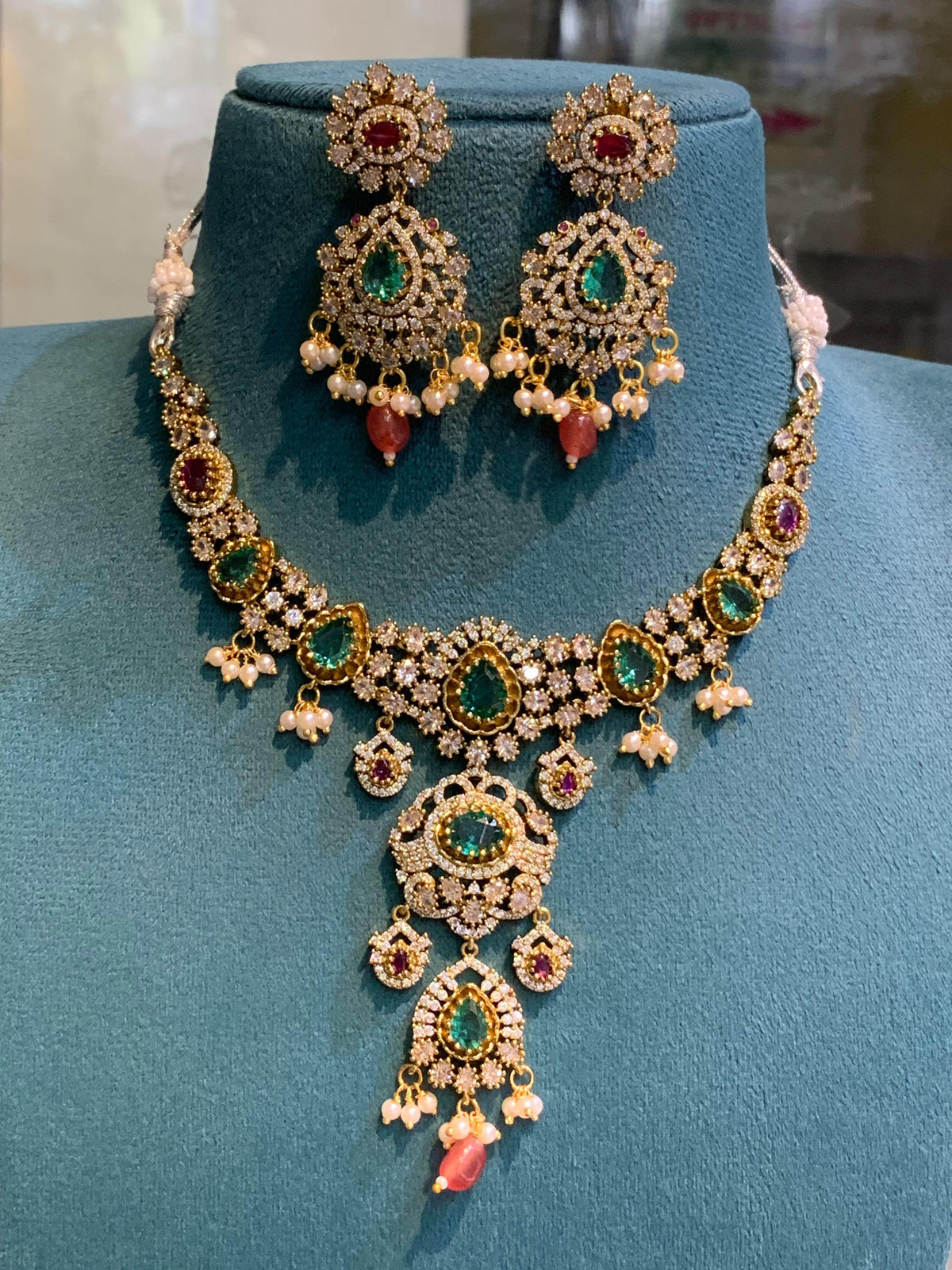 Victorian Polish with AD Stones Necklace