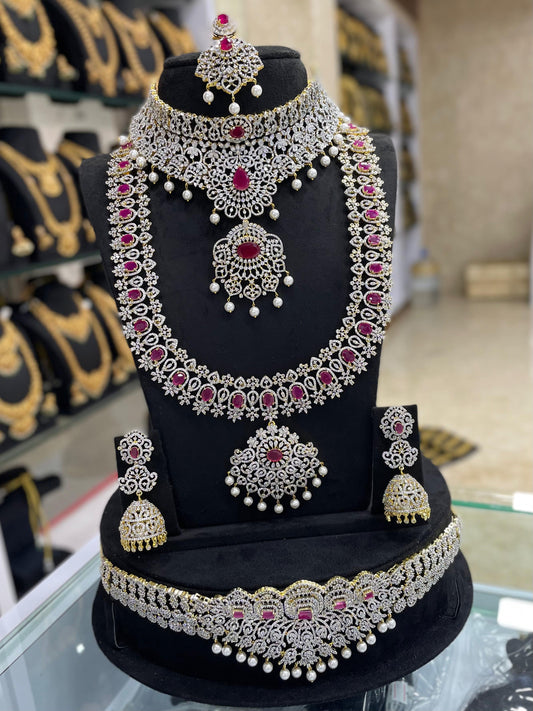 American Diamond Stones Bridal Combo Set
