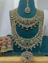 Victorian Polish with AD Stones Bridal Combo - Nakshatra Jewels