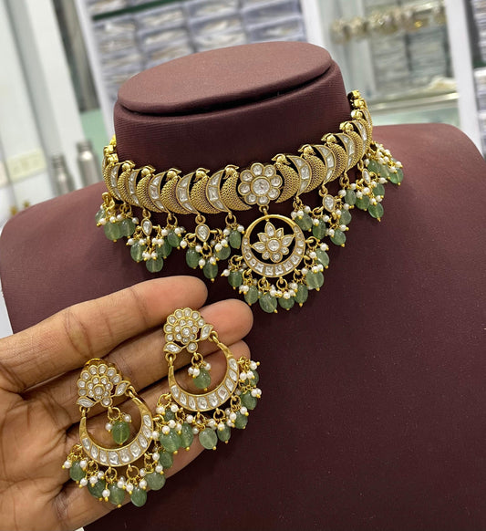 Nakshi work with Kundan Stones Choker