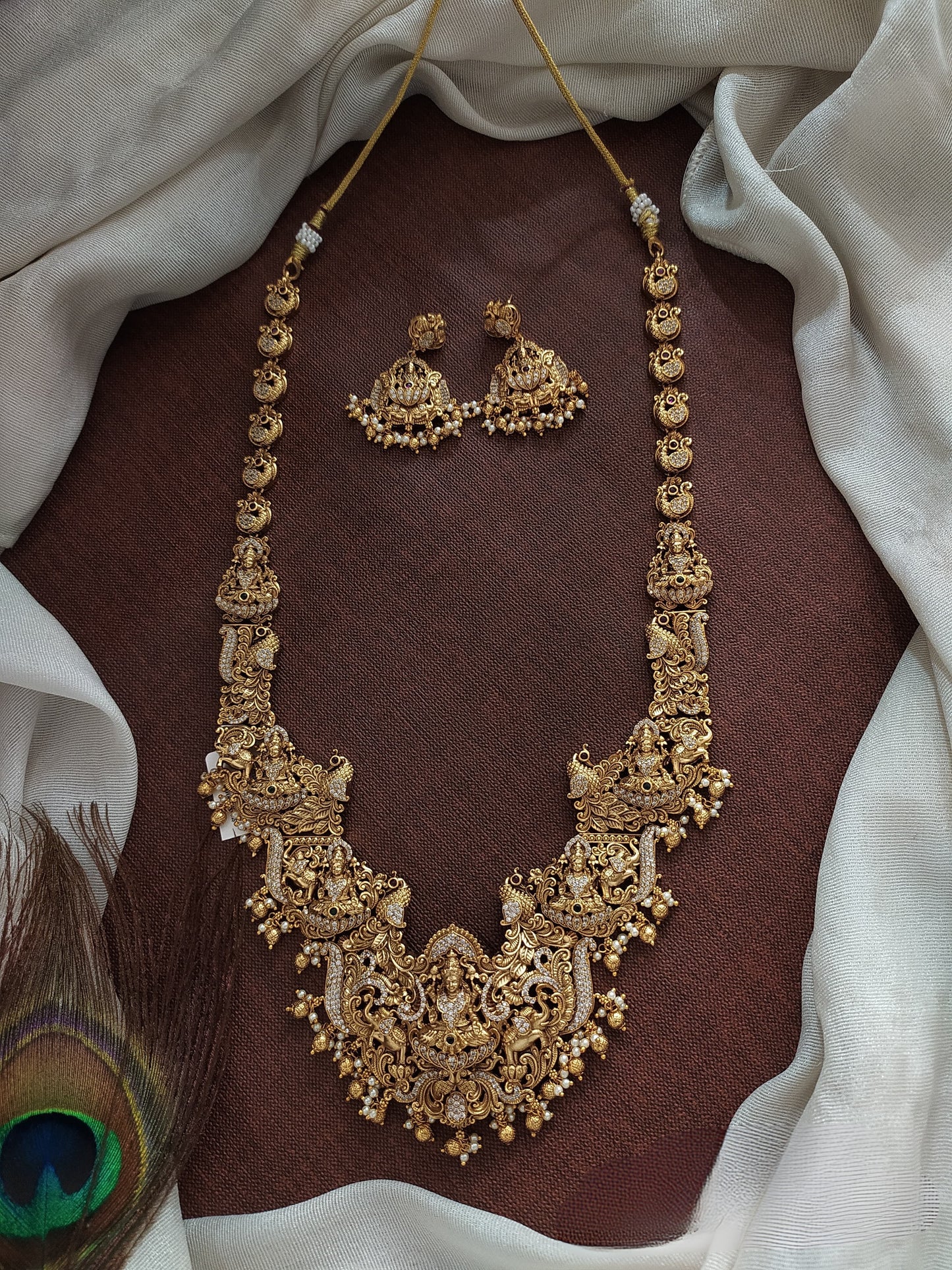 Nakshi Work with AD Stones Haram (Gold Replica)