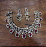 American Diamond Stones Bridal Necklace - Nakshatra Jewels
